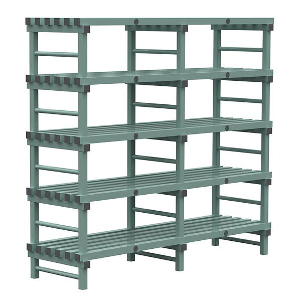 REA Euro plank 2000x600x1850mm, 5 staanders met 350mm tussenruimte, 308.195