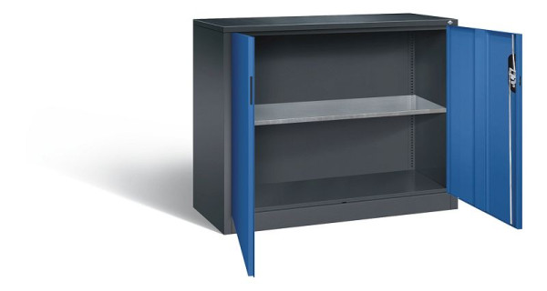 C+P gereedschapskast Acurado, H1000xB1200xD500mm, kleur: zwartgrijs / gentiaanblauw, verzonken handgreep, 8831-000 S10275