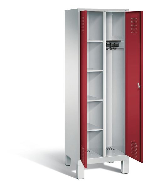 C+P reinigingsmiddelenkast Evolo, H1850xW610xD500mm, kleur: lichtgrijs/robijnrood, 48060-20 S10059