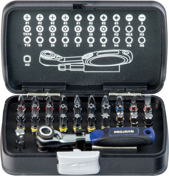 Projahn 1/4" bitdoos met gemarkeerde bits 33 stuks, 4095