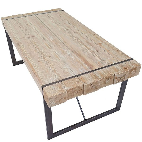 Mendler eetkamertafel HWC-A15, eettafel, vurenhout rustiek massief, natuurlijke kleur 80x160x90cm, 56894