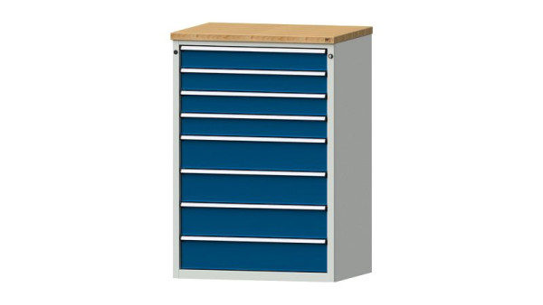 ANKE werkbanken ladekast, model 4008 V, 915 x 700 x 1320 mm, RAL 7035/5010, BMP 40 mm, 611.315