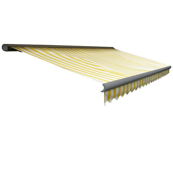 Mendler elektrische cassetteluifel T122, volledige cassette volant 4x3m, polyester geel/wit, grijs, 58241+34295+58309+34300