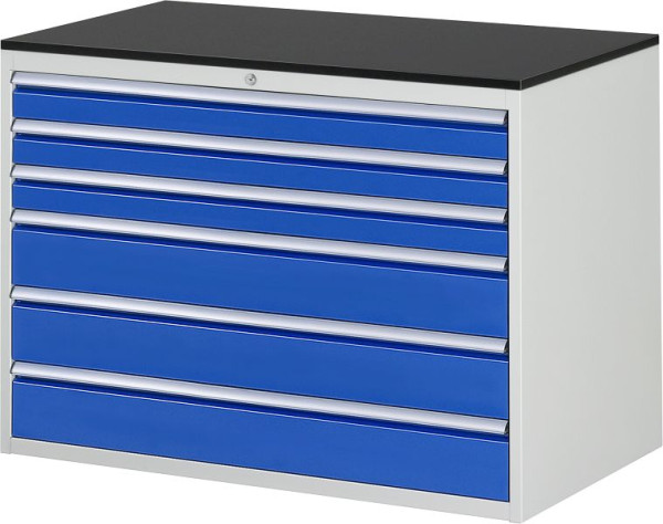 RAU ladekast serie 7000, B1145xD650xH820mm, laden: 3xH90, 3xH150mm, werkblad melaminehars gecoat, 03-XXL5.9A-M.11