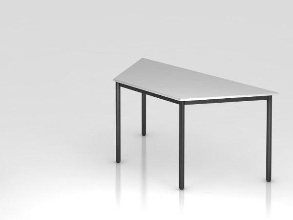 Hammerbacher trapeziumtafel rond onderstel 160x69cm grijs/zwart, trapeziumvorm, VDRTR/5/D