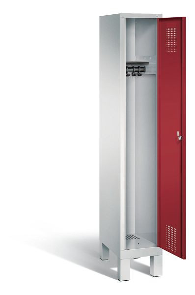 C+P Evolo garderobe, H1850xB320xD500mm, kleur: lichtgrijs/robijnrood, 48010-10 S10005