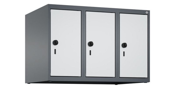 C+P kastopzet Classic PLUS, bovenkast, 7035/7016, veiligheidsdraaisluiting, 500x750x500mm, 3 vakken, 080090-39 S10013