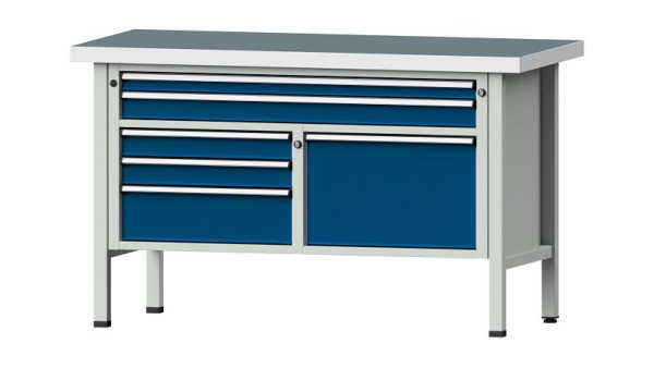 ANKE werkbanken kistwerkbank, model 257 V, 1500 x 700 x 900 mm, RAL 7035/5010, UBP 50 mm, 304.123