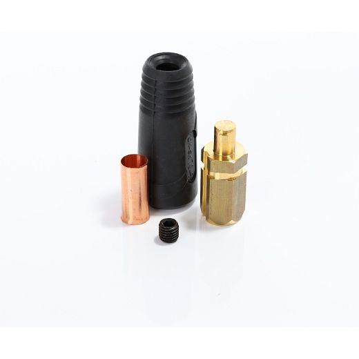 ELMAG stekker 50/70/95mm² zwart, pin Ø 13 mm, 60% inschakelduur bij 500A, aansluiting met 2 schroeven, 56324