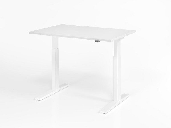 Hammerbacher bureau XMKA12, 120 x 80 cm, blad: wit, 25 mm dik, ABS dikke rand, rechthoekige vorm, wit, VXMKA12/W/W