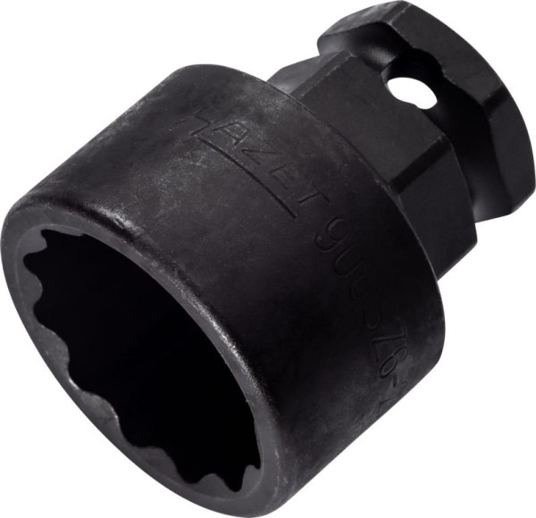 Hazet impact, machine schroevendraaierdop, dubbel zeskant, hol vierkant 12,5 mm, buitenzeskant 24 mm, 27 mm, 900SZ6-27