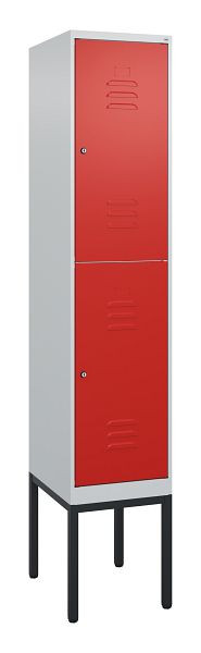 C+P dubbeldekskast Classic PLUS, frame, 2120x400x500mm, 7035/3020, cilindersloten, 0803307-12 S10017