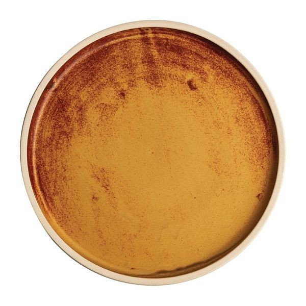 Olympia Canvas plat rond bord sienna-roest 25cm, VE: 6 stuks, FA308