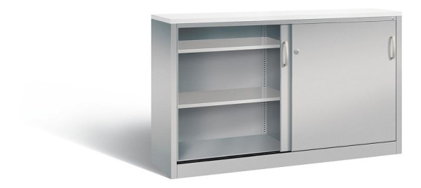C+P dressoir met schuifdeuren Acurado, H1000xB1600xD400mm, kleur: wit aluminium, beugelgreep, 2146-00 S10131