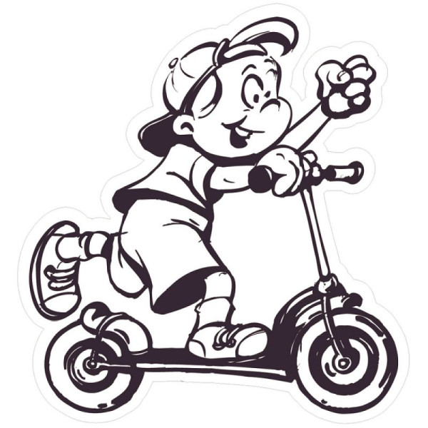 Stein HGS HGS hardschuimschild kinderfiguur met scooter, zwart-wit, 15102