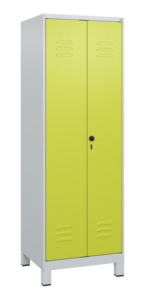 C+P Umkleidespind Classic PLUS, Doppel-Spind, Füße, 2 Abteile, 1800x600x500mm, 7035/0024, Drehriegel, 0800127-20P S10010