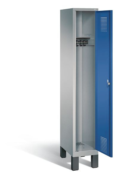 C+P garderobe Evolo, H1850xB320xD500mm, kleur: wit aluminium / gentiaanblauw, 48010-10 S10146