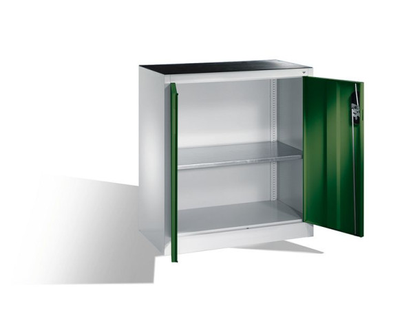C+P gereedschapskast Acurado, H1000xW930xD400mm, kleur: lichtgrijs / reseda groen, verzonken handgreep, 8820-000 S10239