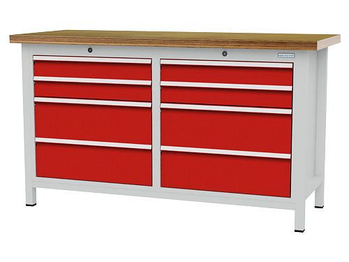 Bedrunka+Hirth boxwerkbank, R 24-16, aantal lades: 8, afmetingen: 1500 x 600 x 859 mm, draagvermogen lade(s): 50 kg, 03T515H60250