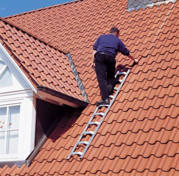 Euroline aluminium dakladder met 14 treden, lengte 3,95m, 3200114