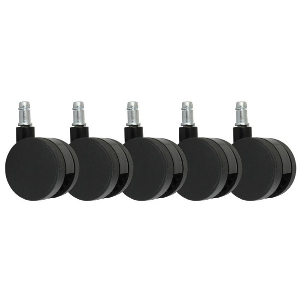 Amstyle set van 5 wielen voor bureaustoel zwarte pen 11 mm / diameter 60 mm, SPM1.937