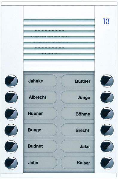 TCS audio voordeurstation serie PES 12 beldrukkers (rechts/links uitgelijnd), AP wit, PES12-WS/04