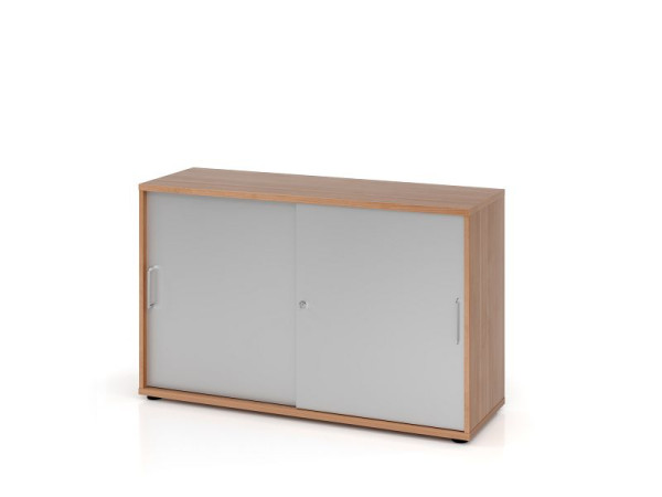 Hammerbacher schuifdeurkast 1752S BS, 2 OH, romp: notenhout / voorkant: zilver, 120 x 40 x 74,8 cm (BxDxH), V1752S/N/S/BS