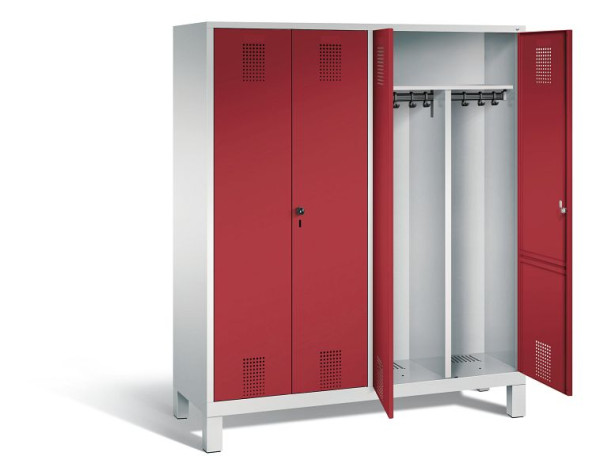 C+P zwart wit kastje Evolo, H1850xW1590xD500mm, kleur: lichtgrijs/robijnrood, 48012-42 S10038