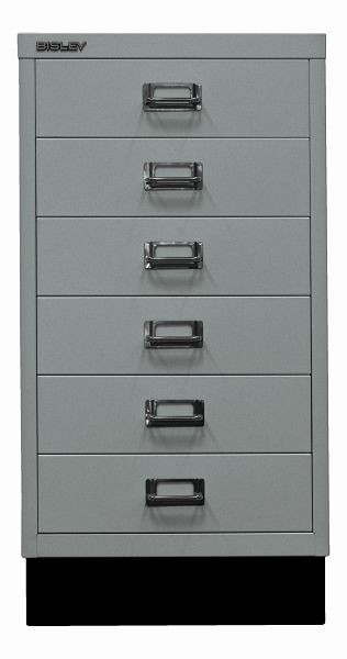 Bisley MultiDrawer™, 29-serie met onderstel, DIN A3, 6 laden, zilver, L29A36S355