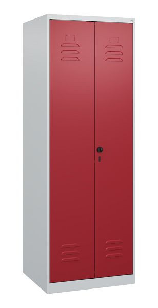 C+P Umkleidespind Classic PLUS, Doppel-Spind, 2 Abteile, 1700x600x500mm, 7035/3003, Drehriegel, 0800027-20P S10001