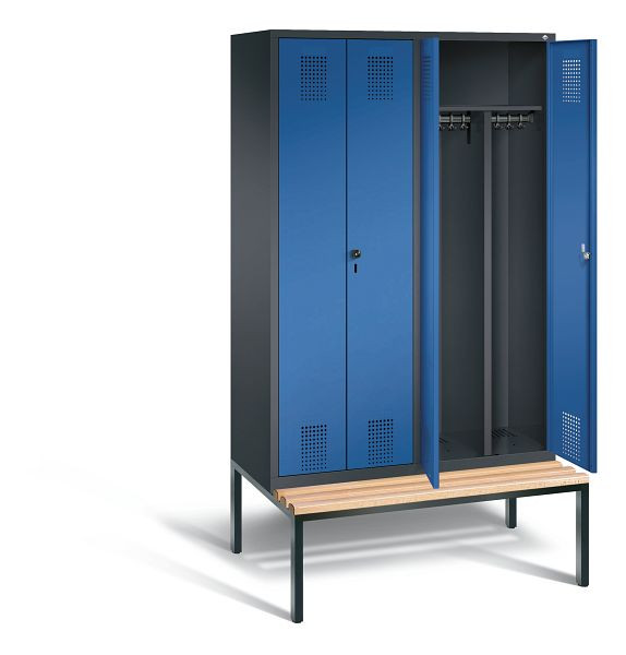 C+P zwart wit kastje Evolo, H2090xW1190xD815mm, kleur: zwart grijs / gentiaanblauw, 48052-40 S10143