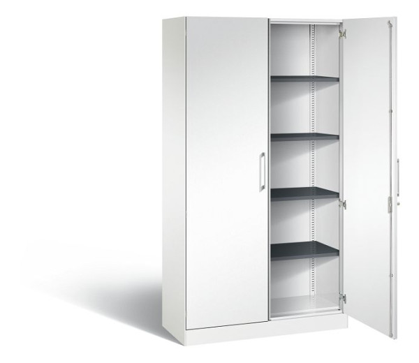 C+P vleugeldeurkast Asisto, H1980xB1000xD435mm, kleur: verkeerswit, beugelgreep, 5 FH, 141002-000 S10239