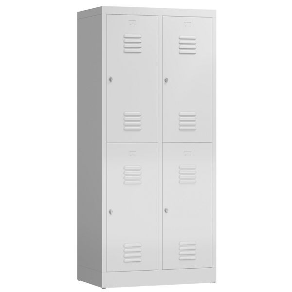 Lüllmann ClassiX kledingkast, 2 vakken, dubbeldekker, 1800 x 800 x 500 mm, lichtgrijs, X-523220