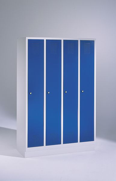 C+P garderobe Evolo, H1800xB1190xD500mm, kleur: lichtgrijs / gentiaanblauw, 48020-40 S10895