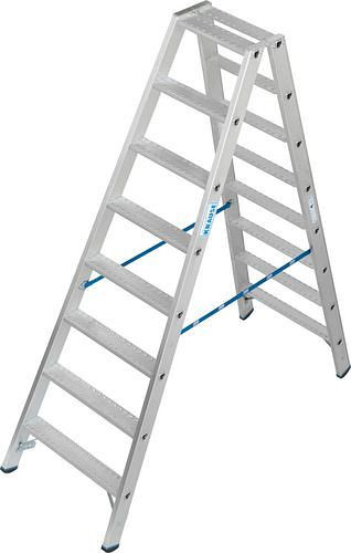 Krause trapladder van aluminium, van beide zijden toegankelijk, 2 x 8 treden R 13, 307629