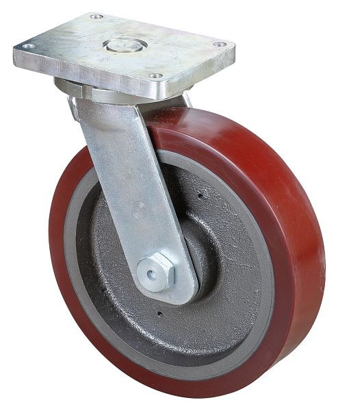 BS-wielen Zwaarlastwiel, wielbreedte 100 mm, wiel-Ø 400 mm, draagvermogen 3500 kg, gegoten polyurethaan 95 Shore A, gegoten wiellichaam, kogellagers, RR100.C10.401