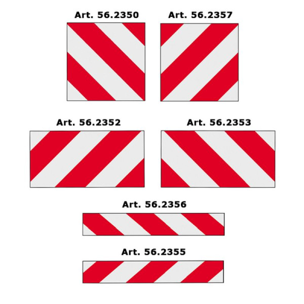 Stein HGS HGS waarschuwingsborden voor te brede en te lange voertuigen, 564 x 282 mm / Type 1 - RA1/A, naar links wijzend (horizontaal) / naar rechts wijzend (verticaal), 56.2352