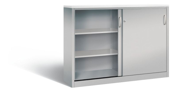 C+P dressoir met schuifdeuren Acurado, H1200xB1600xD400mm, kleur: wit aluminium, beugelgreep, 3 niveaus, 2147-1200 S10321