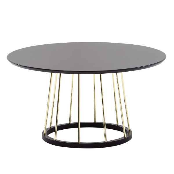 Wohnling salontafel rond 80 x 80 x 42 cm zwart goud banktafel metaal modern rond woonkamertafel salontafel woonkamertafel groot WL6.489