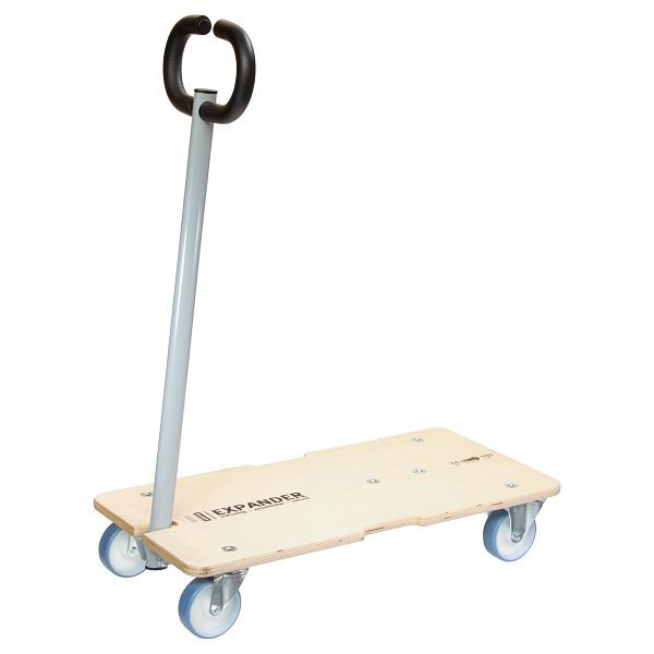 WAGNER Transporthilfe MM1333 740-1010x370mm, BMPP, Deichsel 4 Transportgerätrollen, Raddurchmesser 100mm, Rollenlager, soft, Tragkraft 200kg, 20133301