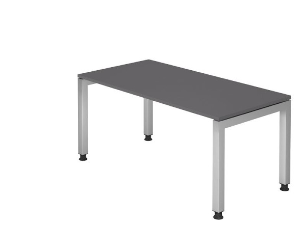 Hammerbacher bureau U-voet vierkant 160x80cm grafiet, rechthoekige vorm, zwevende plaat, VJS16/G/S