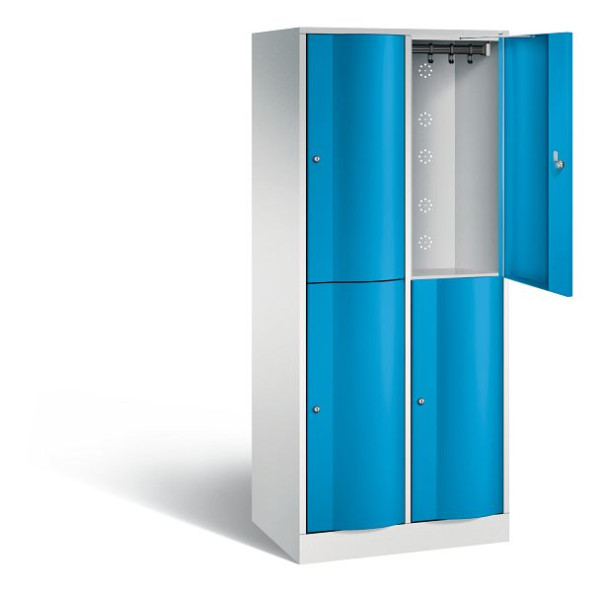 C+P locker dubbellaags Resisto, H1950xW772xD540mm, kleur: lichtgrijs/lichtblauw, 8270-272 S10039