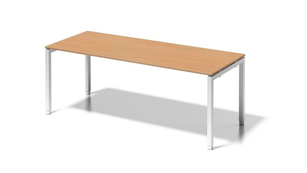 Bisley Cito bureau, 650-850 mm in hoogte verstelbaar U-frame, H 19 x B 2000 x D 800 mm, beuken/verkeerswit, DUH2008BC396