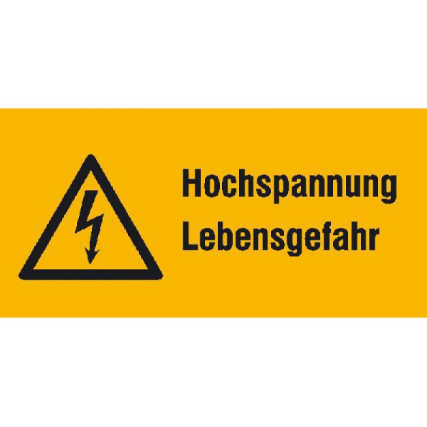 Stein HGS HGS elektrische markering/waarschuwingscombinatiebord, levensgevaar hoogspanning, 131 x 65 mm / folie, zelfklevend, 21.1255