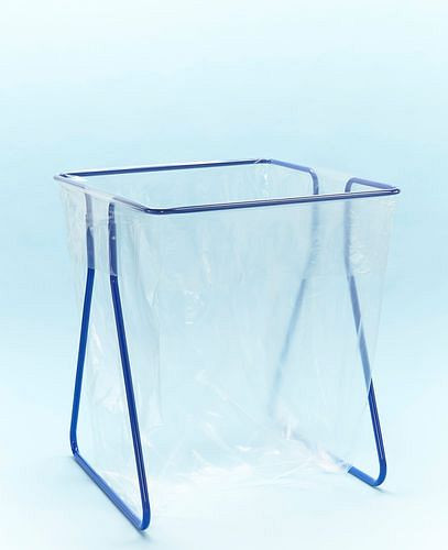 DENIOS afvalzakhouder 1000 liter, staand apparaat, blauw, 265-641