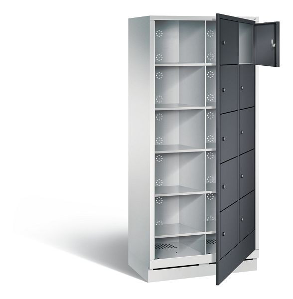 C+P wasautomaat Evolo, H1800xW810xD500mm, kleur: lichtgrijs / zwartgrijs, 48160-205 S10133