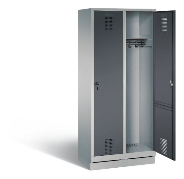 C+P Evolo kleerkast, H1800xW810xD500mm, kleur: wit aluminium / antracietgrijs, 48020-22 S10766