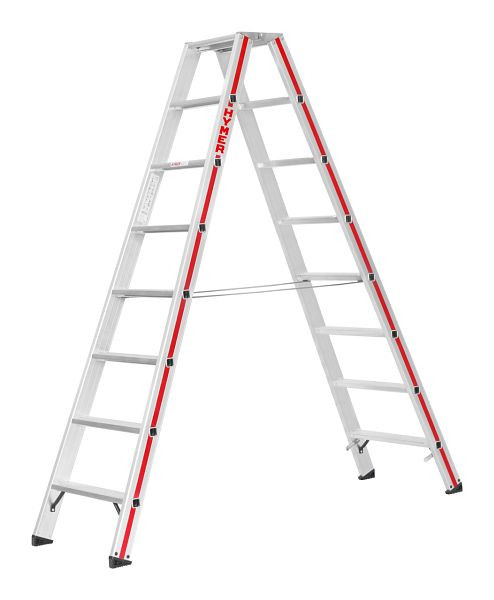 HYMER trapladder, van beide zijden toegankelijk, 2x8 treden, lengte 2,05 m, stahoogte: 1,38 m, 802416