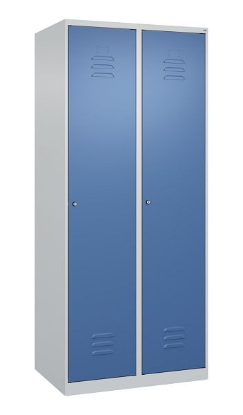 C+P Umkleidespind Classic PLUS, 2 Abteile, 1850x800x500mm, 7035/5023, Zylinderschlösser, 080000-22 S10016