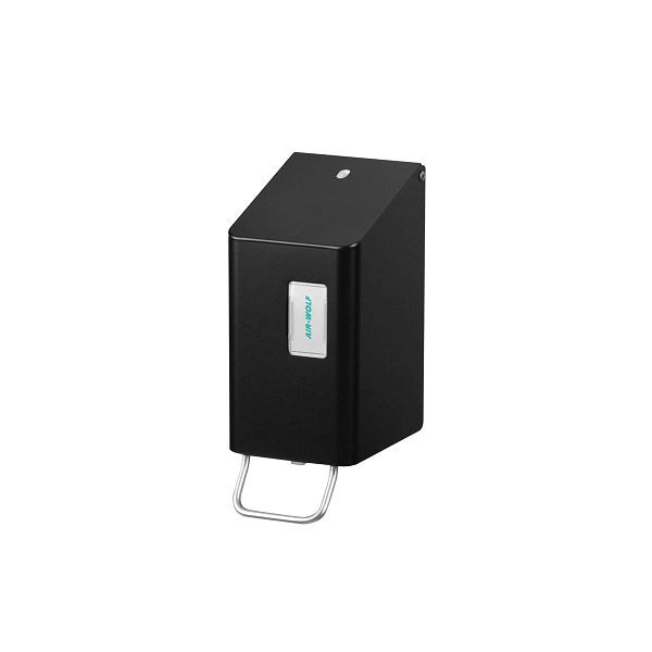 Air Wolf zeep- en desinfectiemiddeldispenser, wandmontage, zwart, 250 ml, roestvrij staal, Omega-serie, 29-086